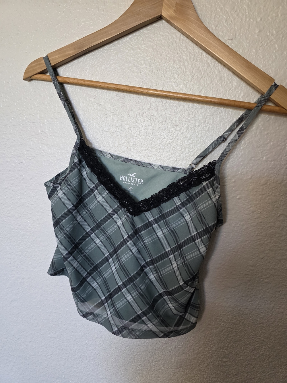 *Y2K* Hollister Green Plaid Crop Top